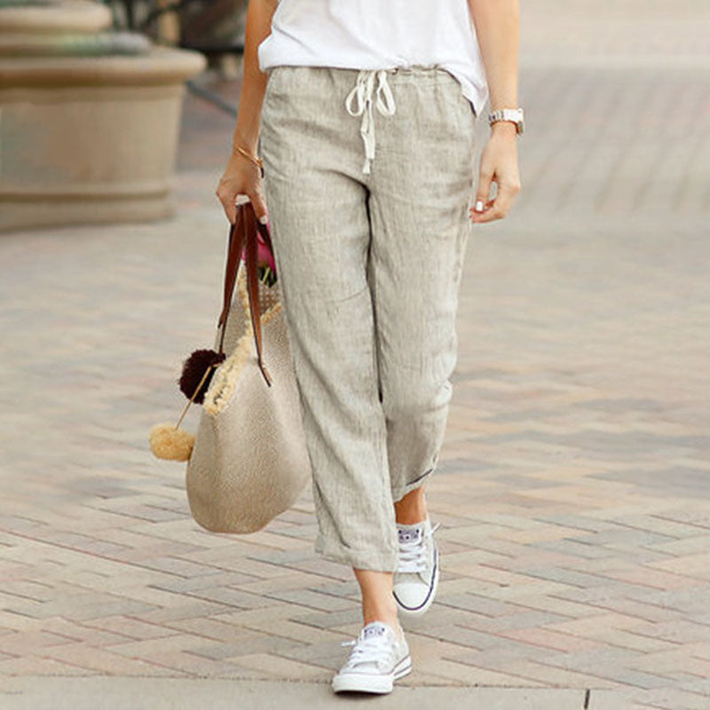 Dianne - Casual Byxor i Bomullslinne