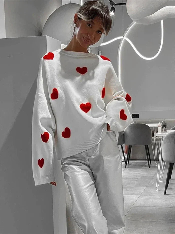 Anne | hjärtstickad tröja