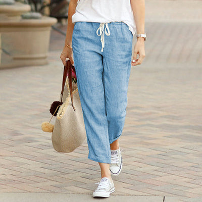 Dianne - Casual Byxor i Bomullslinne