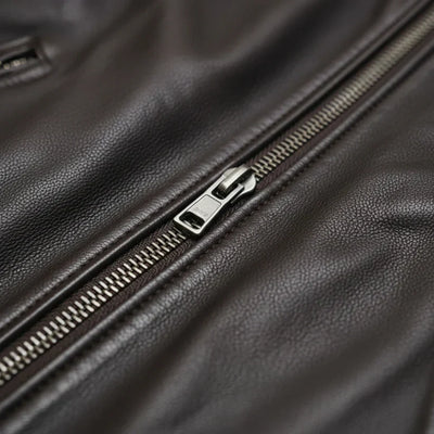 Oskar – skinnjacka med smal passform, ståkrage och dragkedja