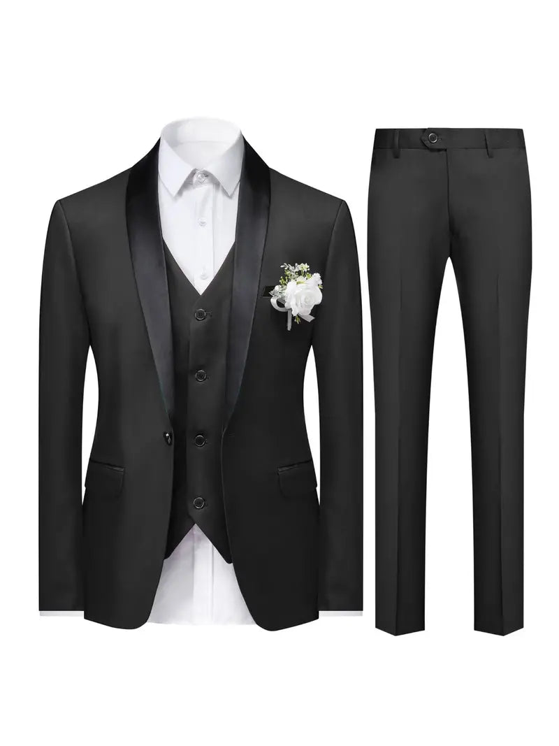 3-delad slim fit kostymset för affärer och bröllop