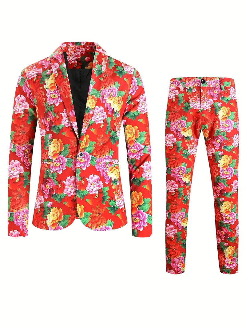 Chic 2-delad kostymset med blommönster