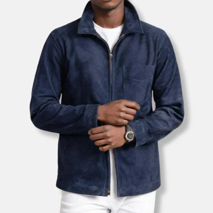 Emil – slim fit mockajacka med ståkrage och dragkedja