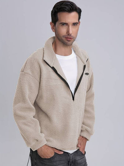 Fleece pullover med V ringning