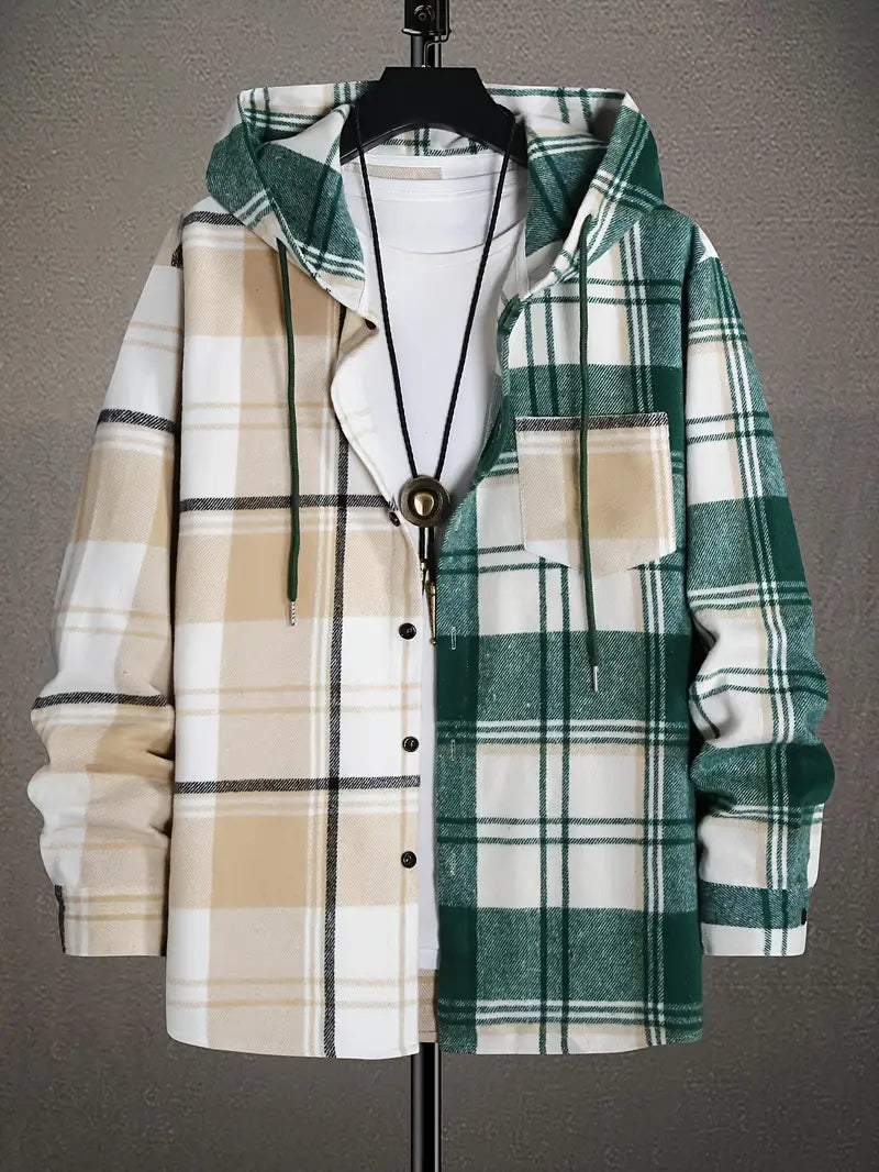 Ryan – rutig långärmad hoodie