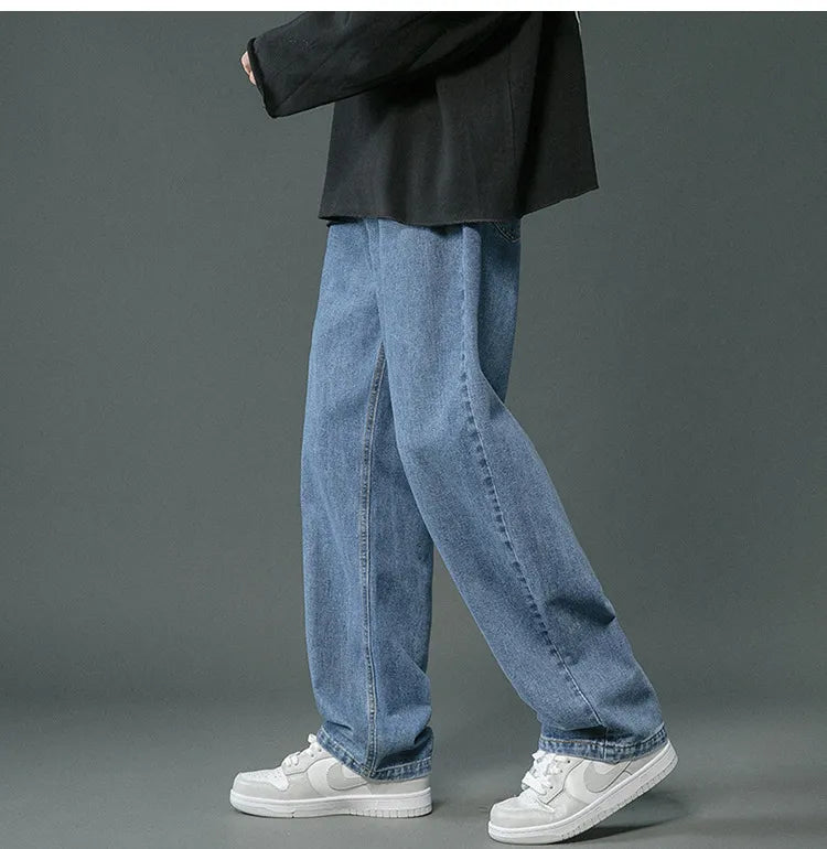 Brett - retro denim baggy byxor