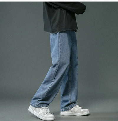 Brett - retro denim baggy byxor