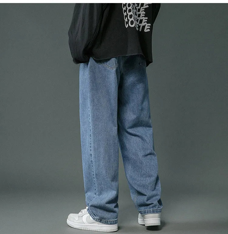 Brett - retro denim baggy byxor