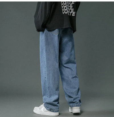 Brett - retro denim baggy byxor