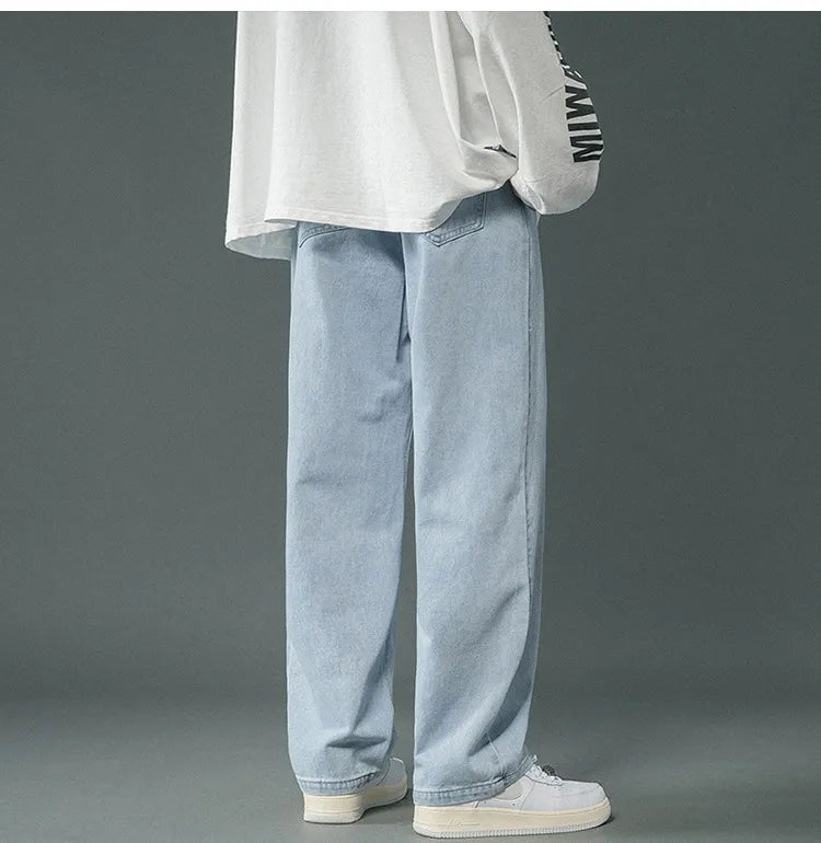 Brett - retro denim baggy byxor