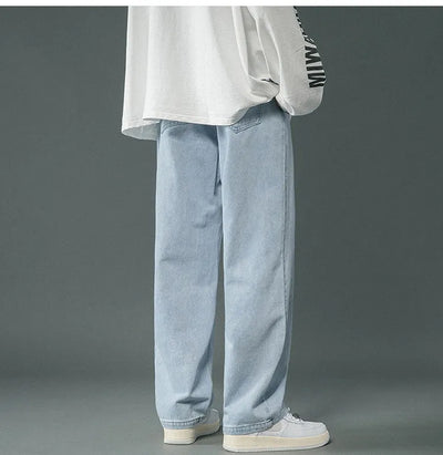 Brett - retro denim baggy byxor