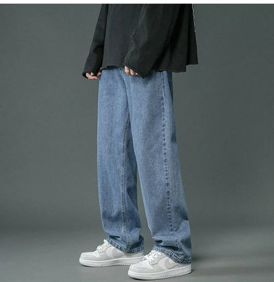 Brett - retro denim baggy byxor