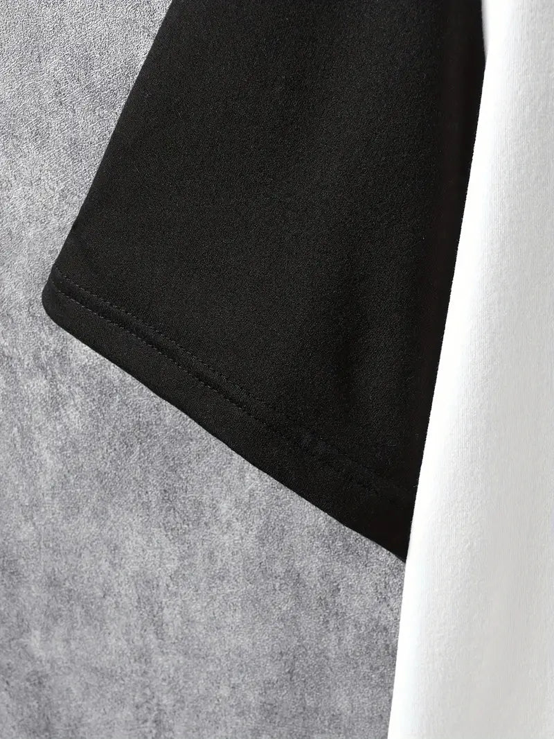 Robert - snygg t-shirt i färgblock med korta ärmar och rund hals