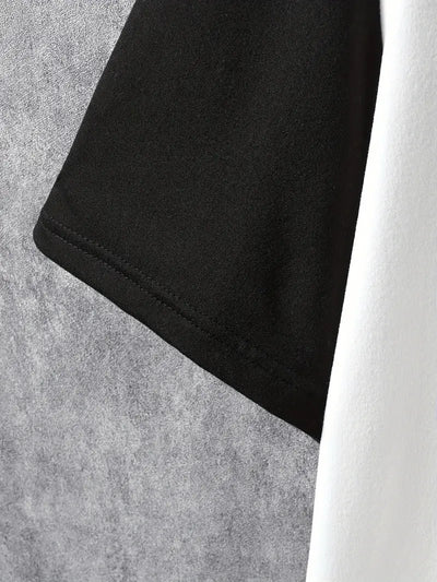 Robert - snygg t-shirt i färgblock med korta ärmar och rund hals