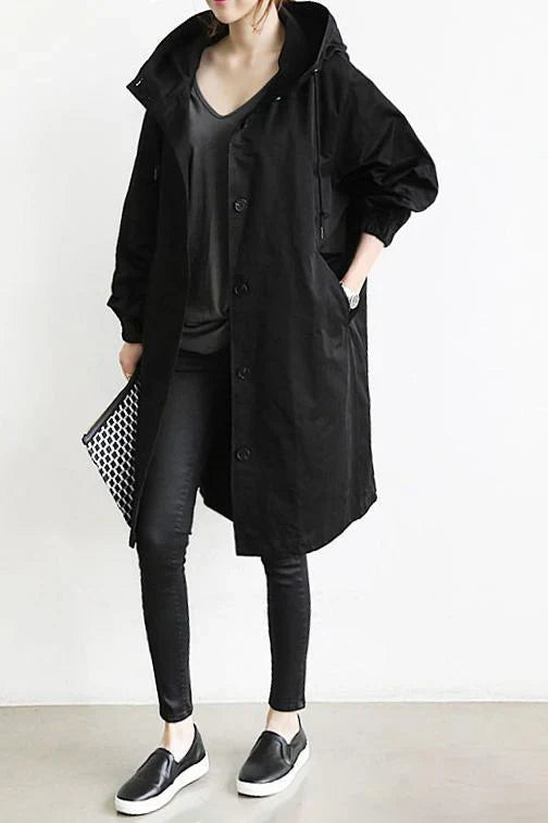 Vattentät trenchcoat med huva helena