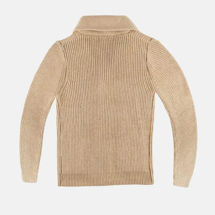 Morten – ullkappa med sjalkrage och knäppning