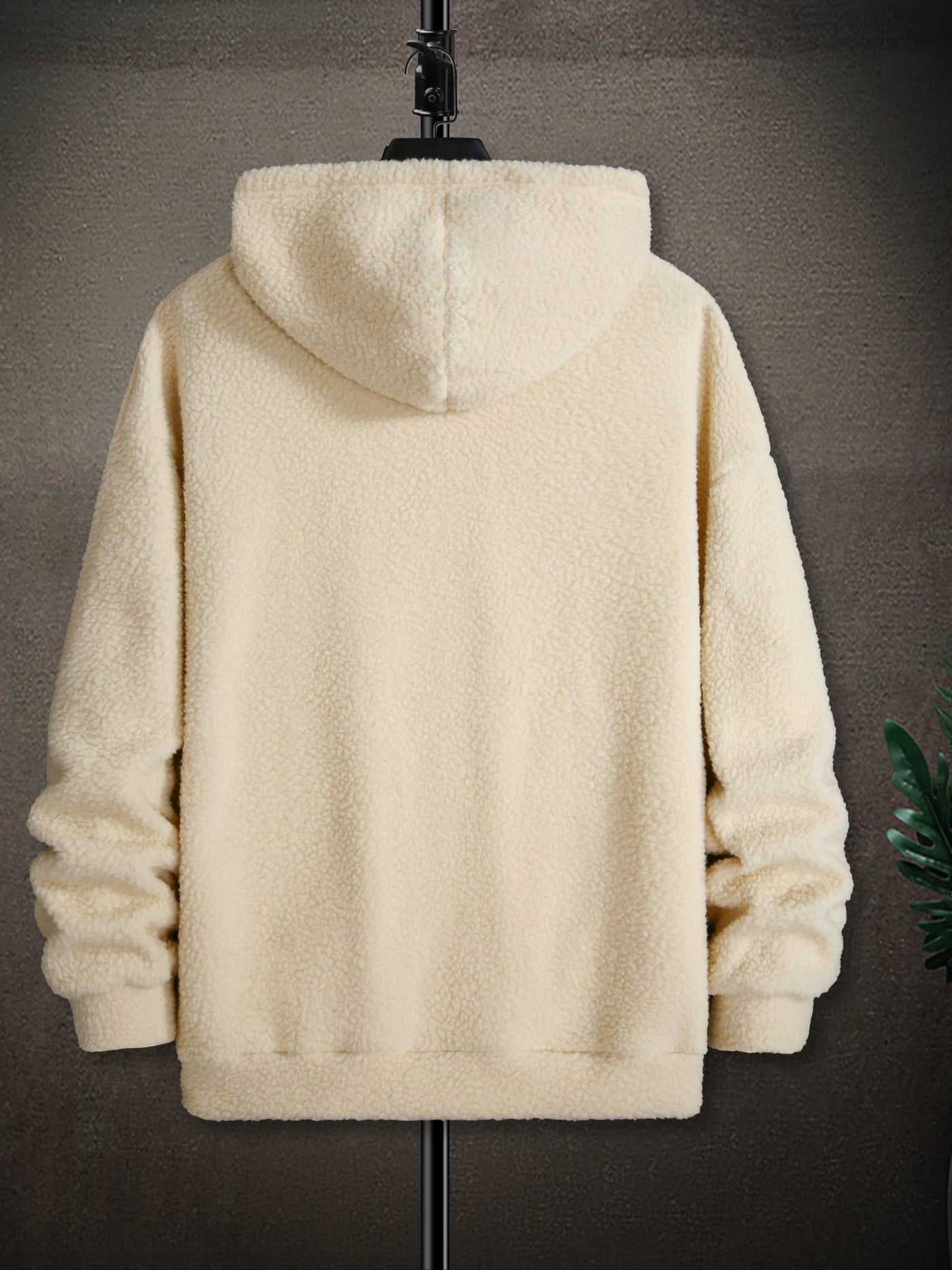 Fleecepullover med huva