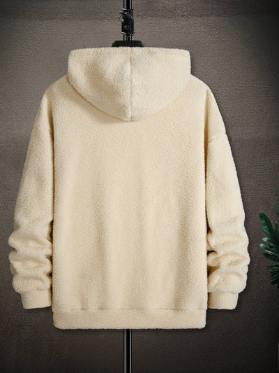 Fleecepullover med huva