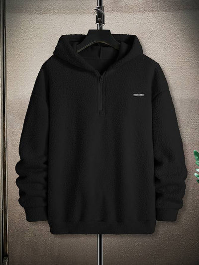 Fleecepullover med huva