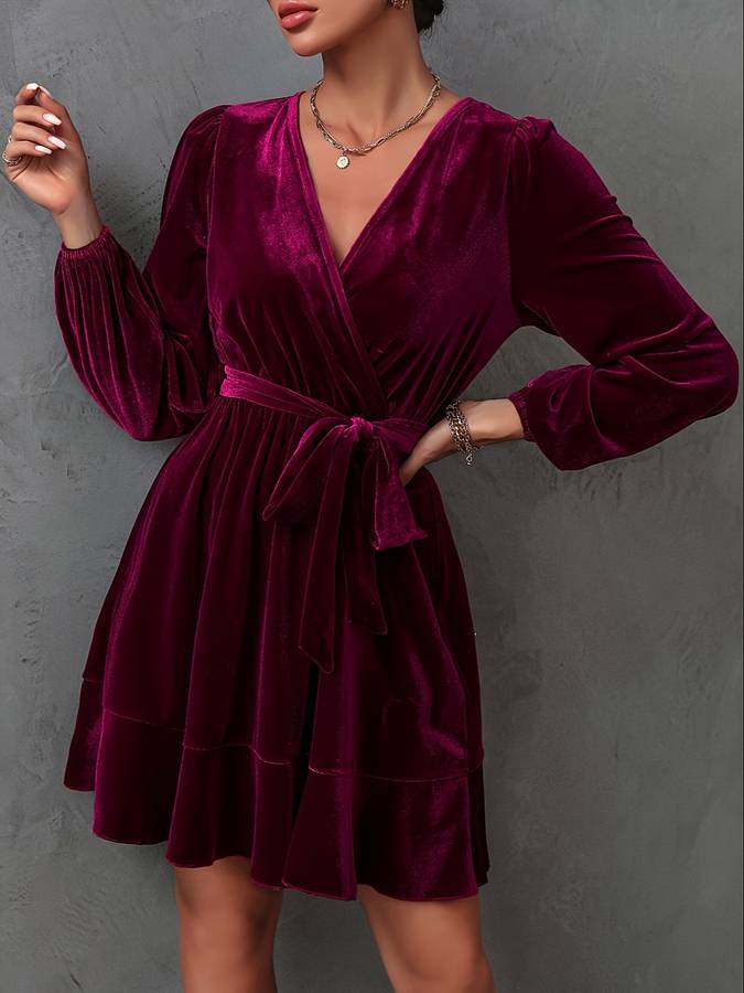 Kelsey - Damens Mocka Wrap Skjortklänning