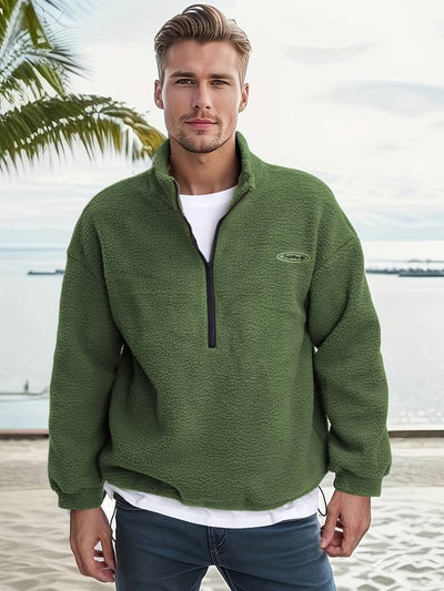 Fleece pullover med V ringning
