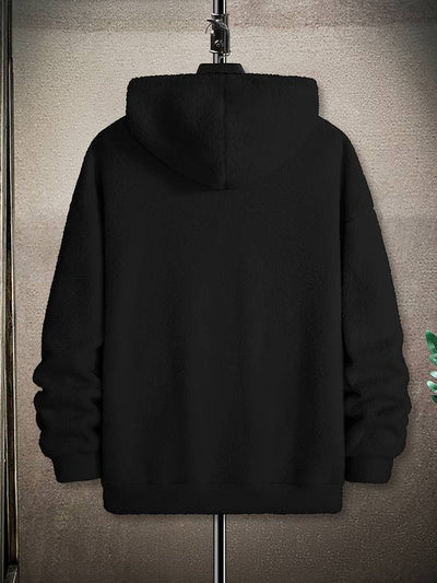 Fleecepullover med huva