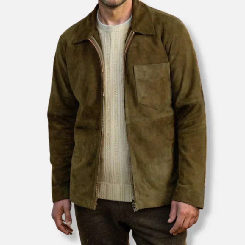 Emil – slim fit mockajacka med ståkrage och dragkedja