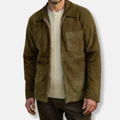 Emil – slim fit mockajacka med ståkrage och dragkedja