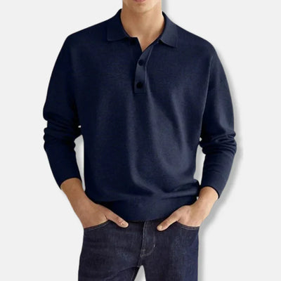 Johan – tröja med polokrage av bomullsblandning