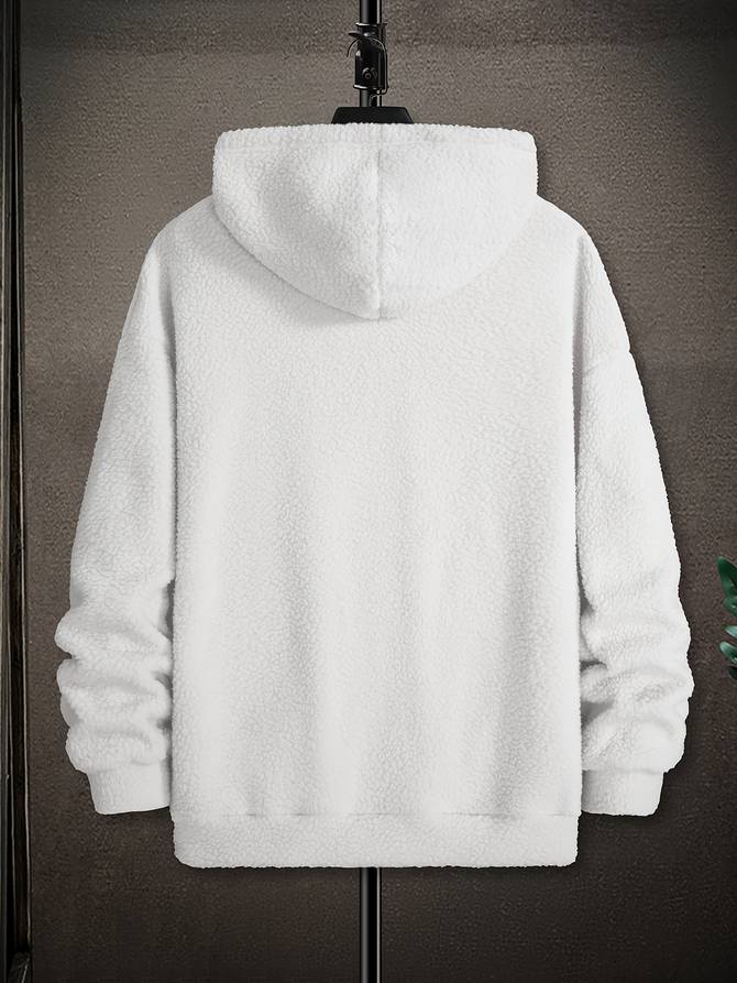 Fleecepullover med huva