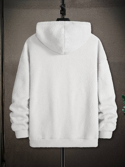 Fleecepullover med huva