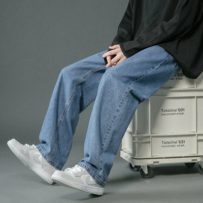 Brett - retro denim baggy byxor