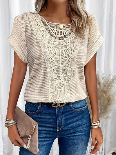 Beige spetsblus - clara