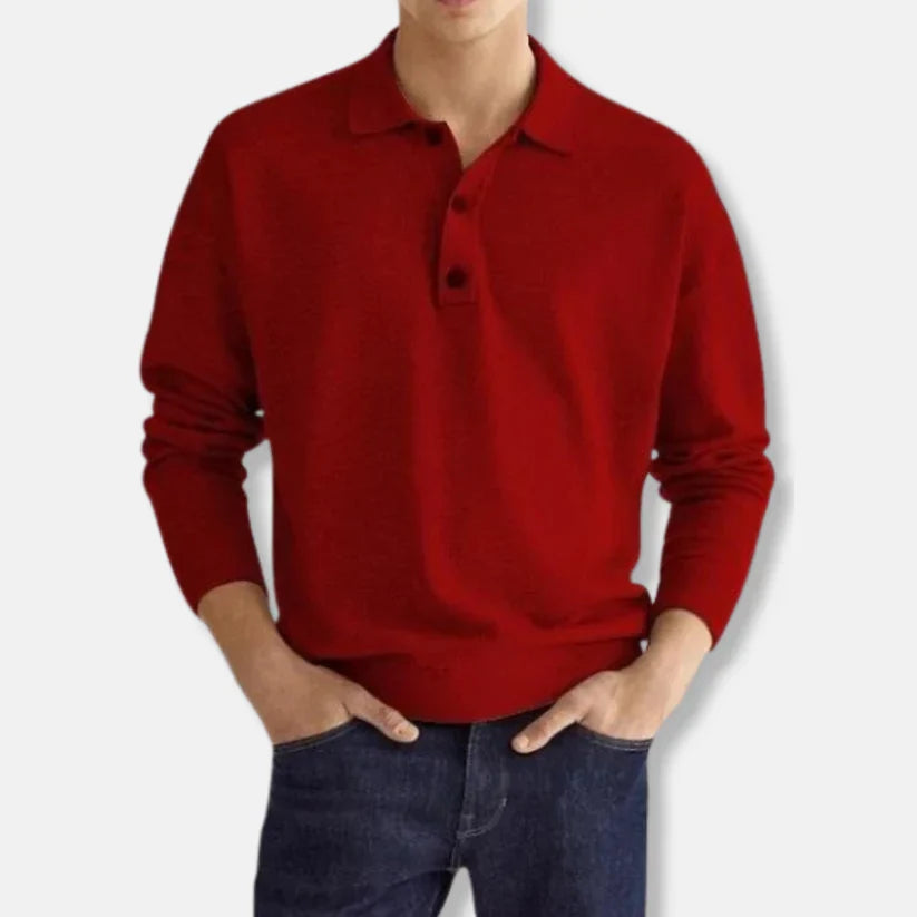 Johan – tröja med polokrage av bomullsblandning