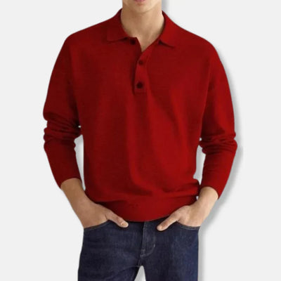 Johan – tröja med polokrage av bomullsblandning