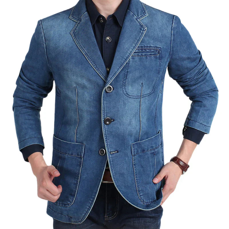 Ervin | Kavajjacka i bomull i jeans för män