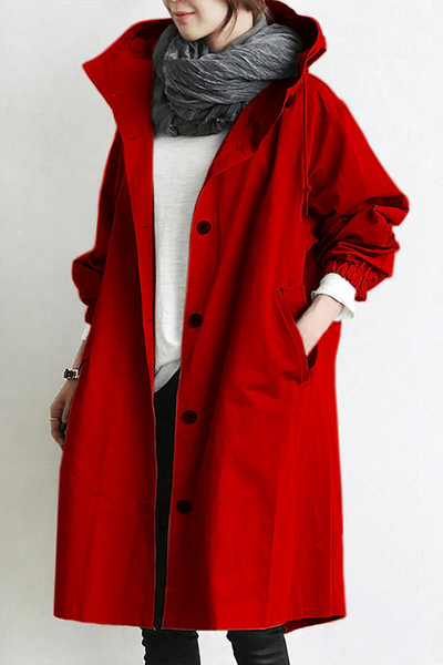 Vattentät trenchcoat med huva helena