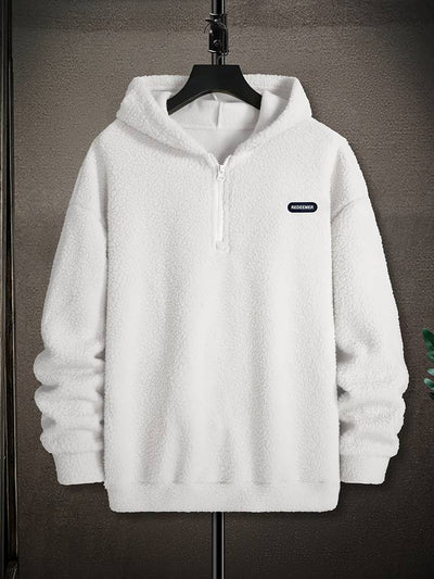 Fleecepullover med huva