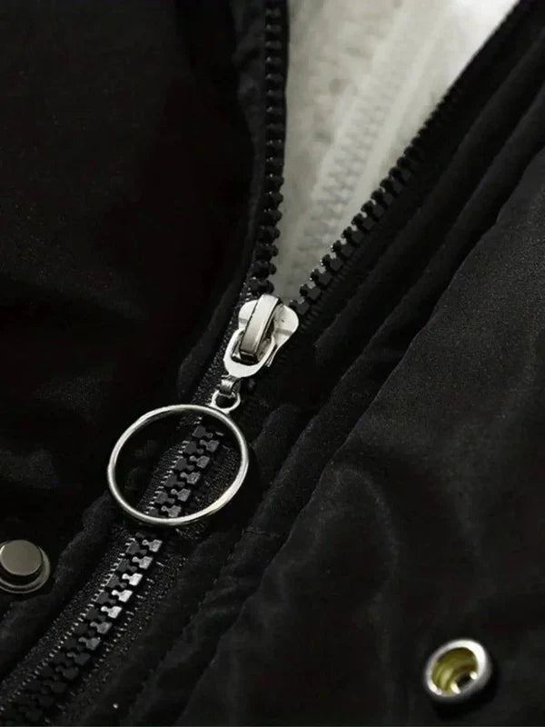 Varm vinterjacka med dragkedja för kvinnor – väderbeständig allroundjacka