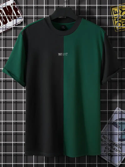 Robert - snygg t-shirt i färgblock med korta ärmar och rund hals