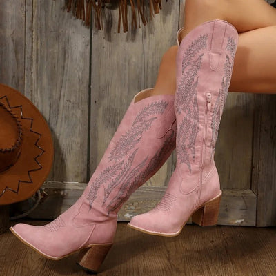 Eveline - Rosa cowboystövlar för Kvinnor