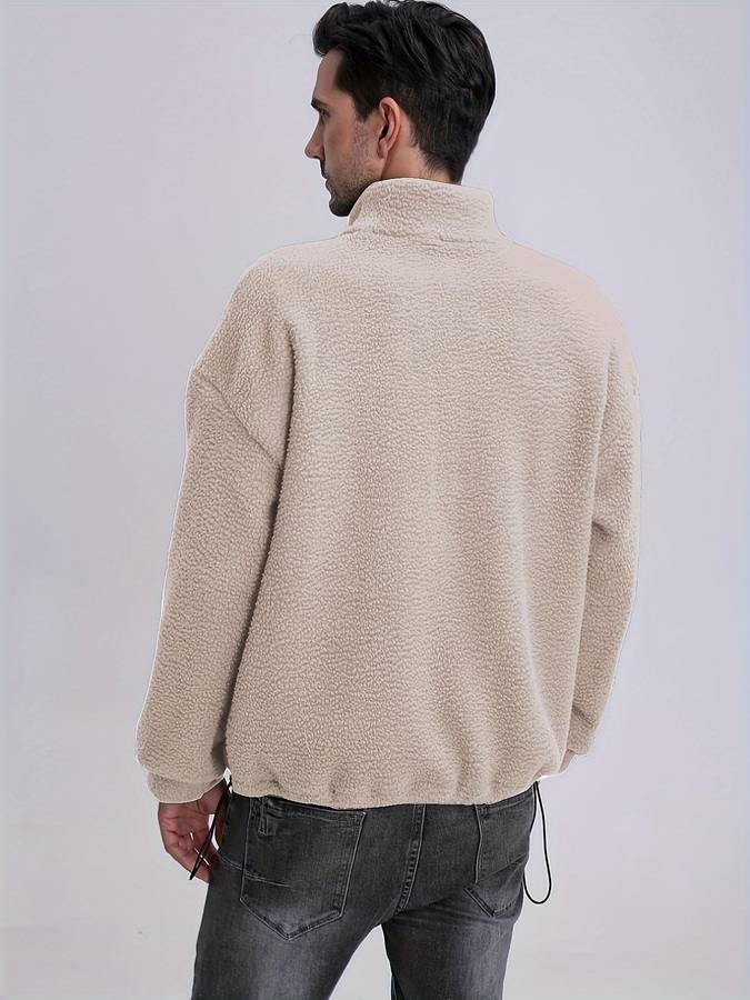 Fleece pullover med V ringning