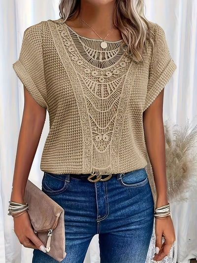 Beige spetsblus - clara