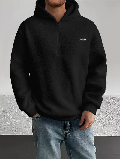 Fleecepullover med huva