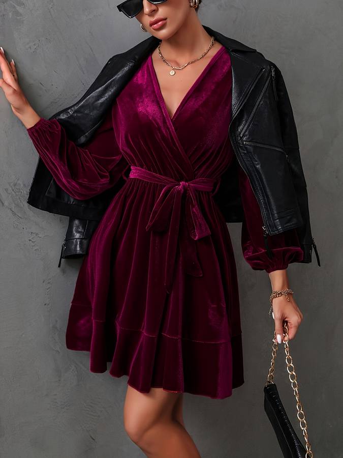 Kelsey - Damens Mocka Wrap Skjortklänning