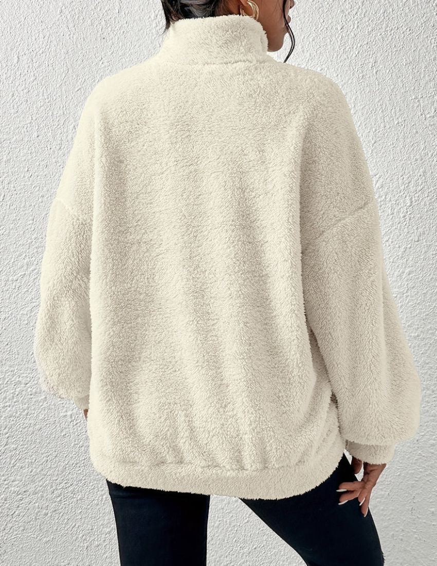 Saffron - Mjuk Teddy Turtle Neck Tröja