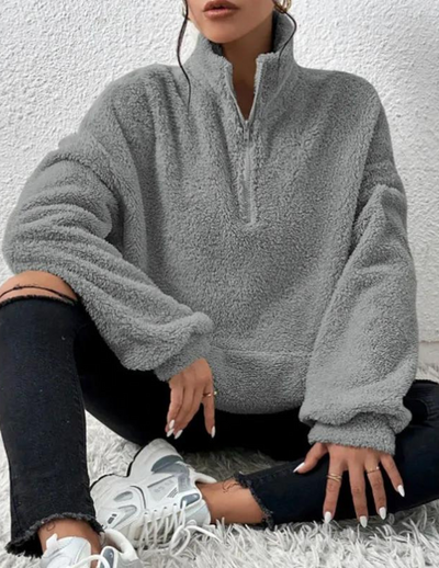 Saffron - Mjuk Teddy Turtle Neck Tröja