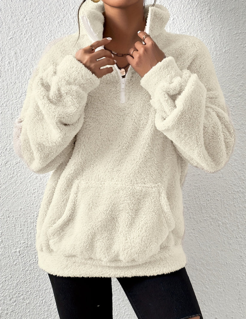 Saffron - Mjuk Teddy Turtle Neck Tröja