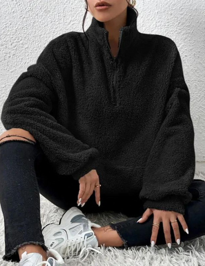 Saffron - Mjuk Teddy Turtle Neck Tröja