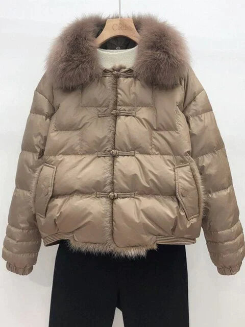 Vintage pösig jacka - rosa röd